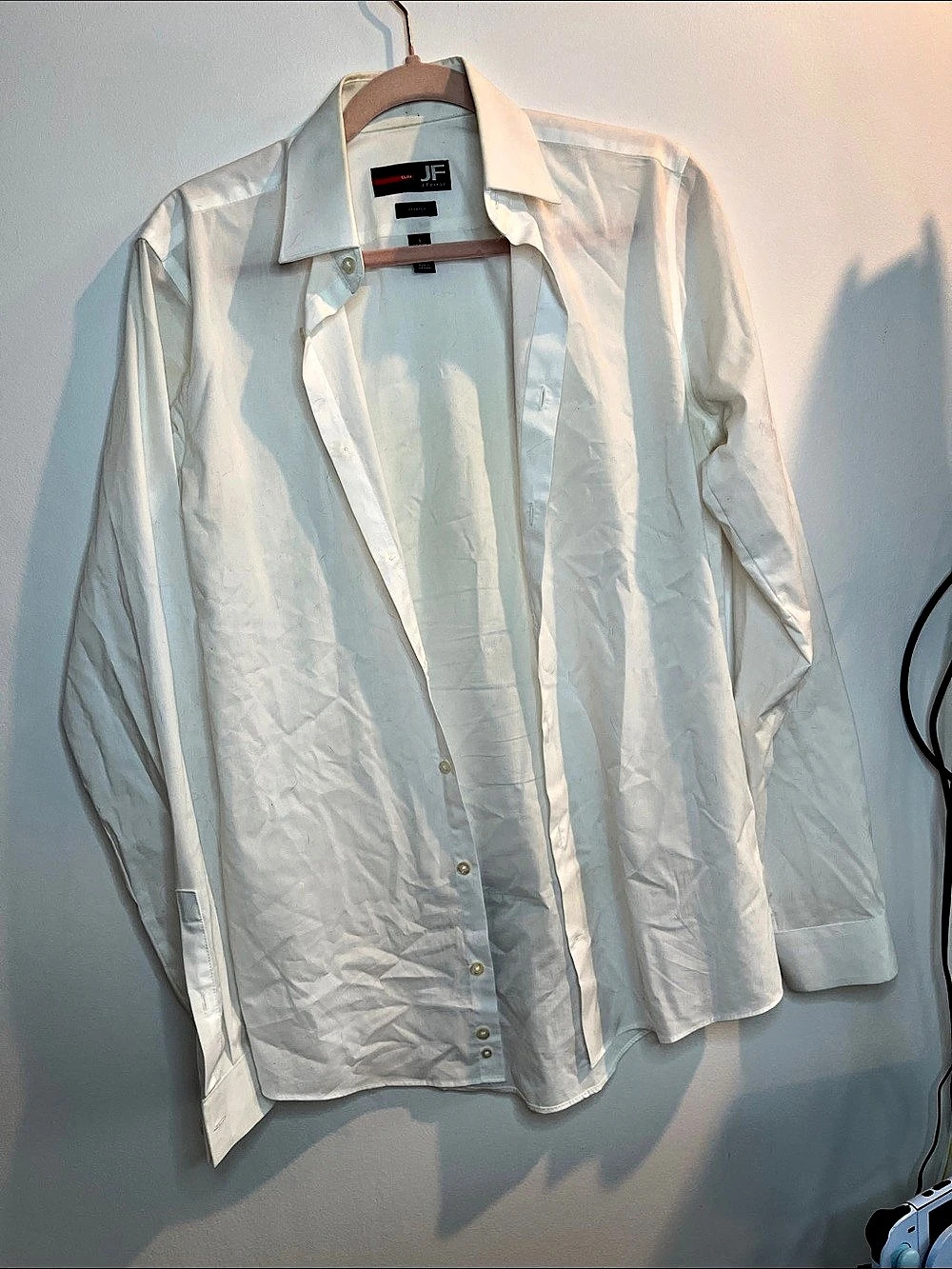 J. Ferrar Small White Slim Fit Stretch Dress Shirt